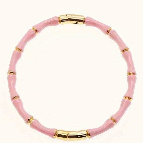 18k gold stainless steel bamboo bracelet - Picture 4 of 5